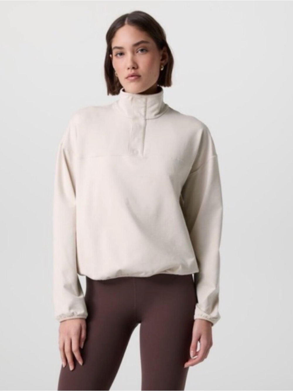 HEATHER BLUE Vuori Granite Snap Mock Pullover Sweatshirt